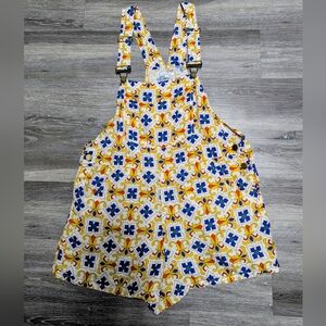 WeWoreWhat 100% Linen Shortalls Size M Romper Bib Overall